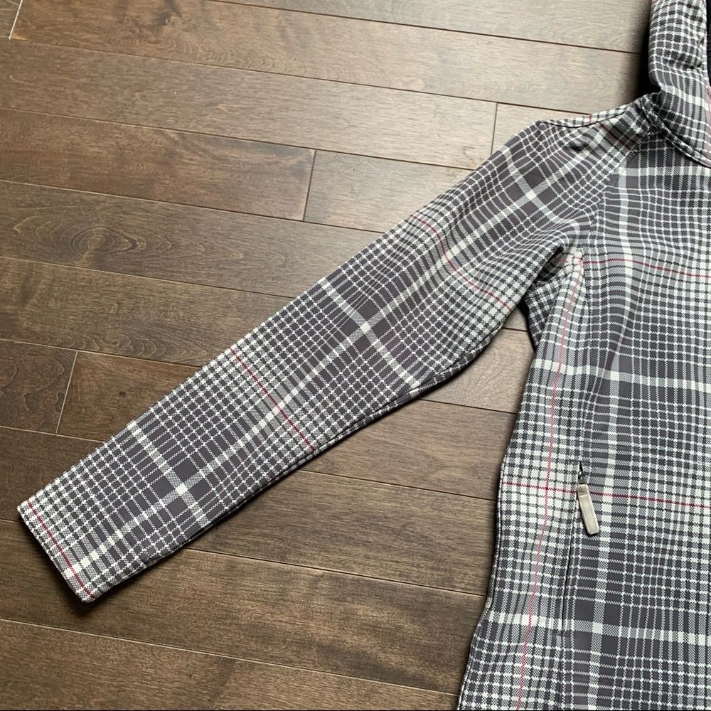 LULULEMON Apres Jacket Gray Multi Plaid Hooded Long Rain - Picture 3 of 12